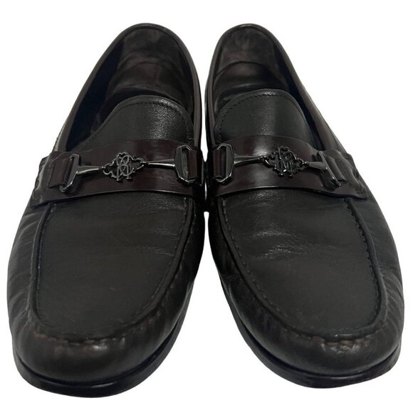 Roberto Cavalli Men Black Italian Leather Horse Bit Loafers Driving Shoes US 9.5 - Picture 3 of 11